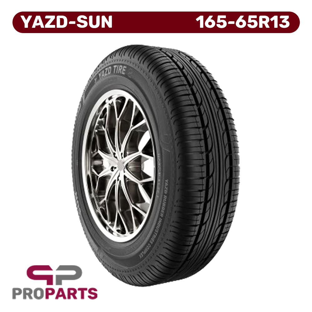 لاستیک یزد تایر سایز 165/65R13 گل SUN تک حلقه‌ای مناسب برای پراید